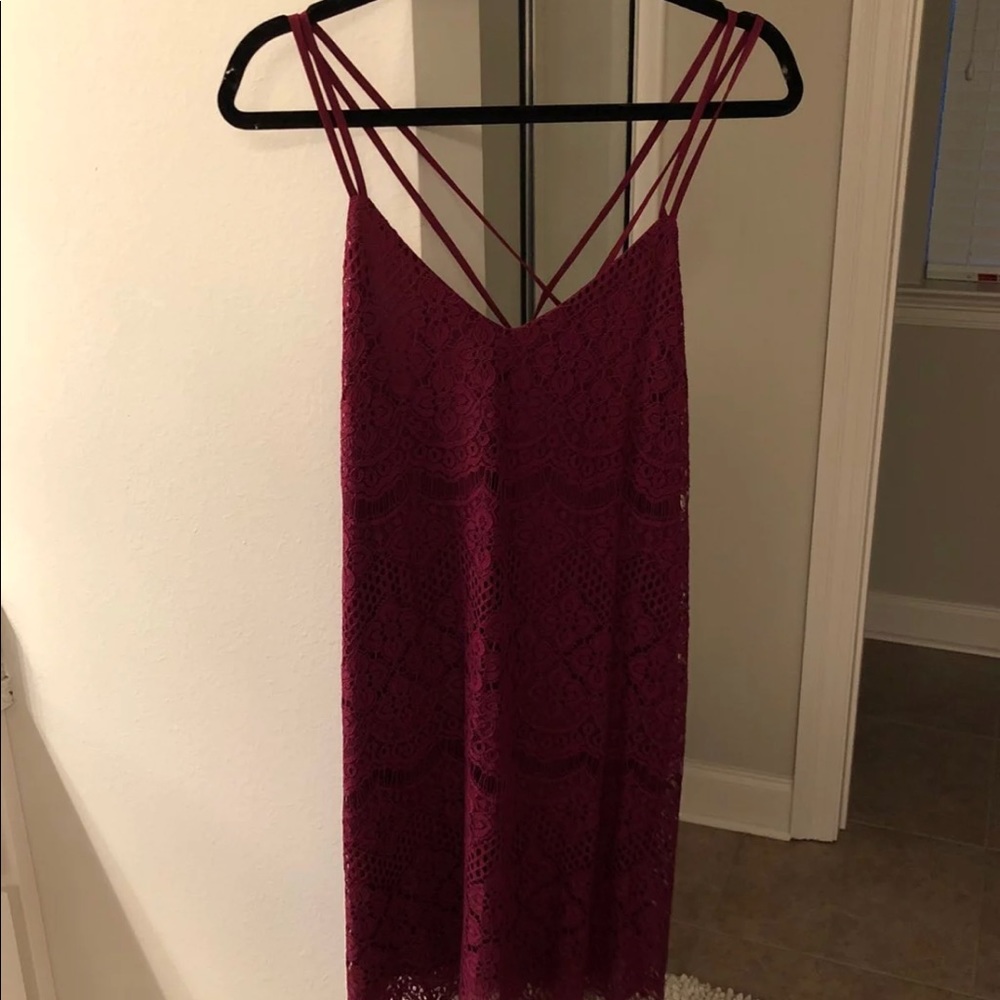 Strappy Lace Maroon Dress!